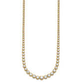 14k 10 carat Certified Lab Grown Diamond VS/SI+ G+ Complete Round 16 inch Graduated Tennis Necklace